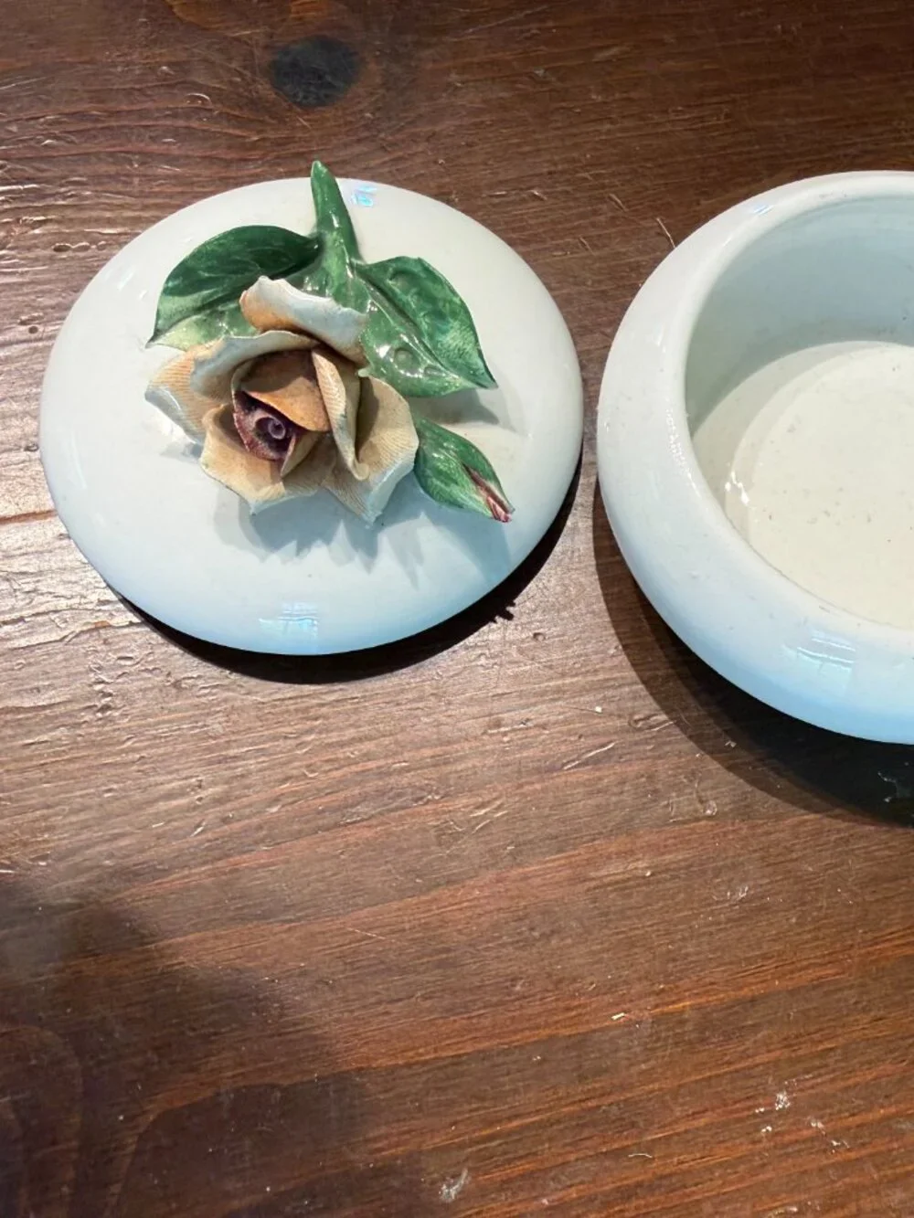 Vintage Porcelain Trinket Box by L'Atelier Rose on Top